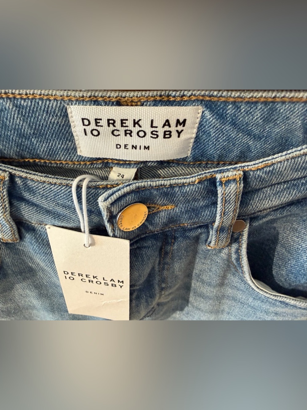 Derek Lam Crosby Light Blue High Rise Taylored Wide-Leg Jeans in Sutton Vintage - Picture 4 of 10